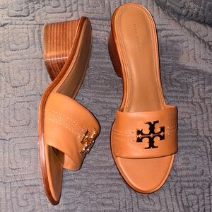 Tory Burch Tan Leather Mules